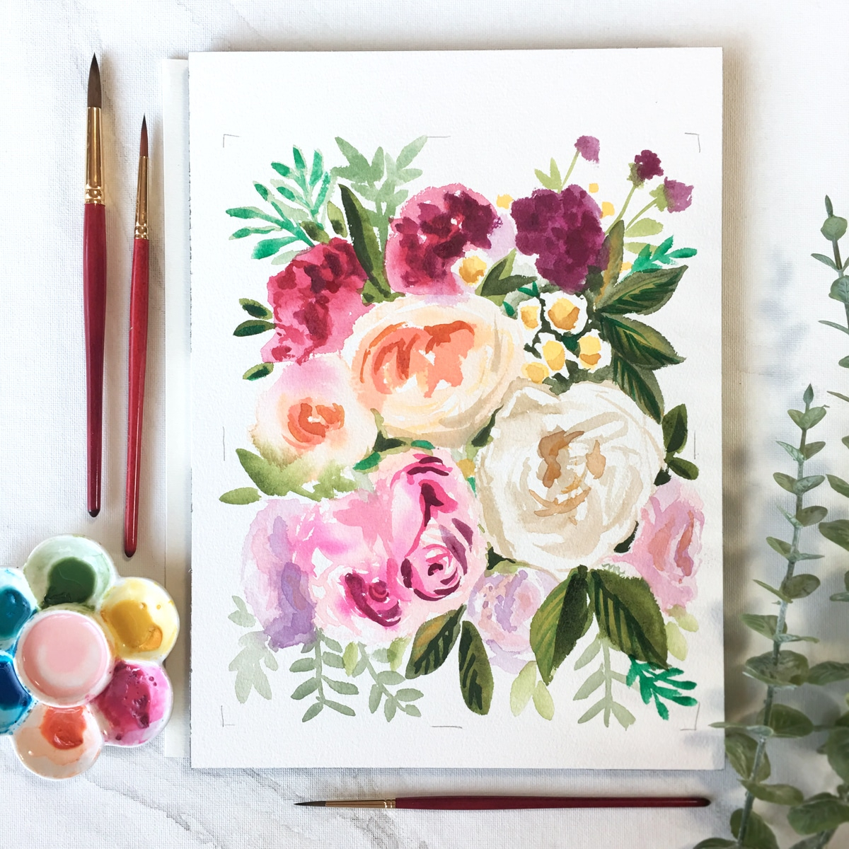 1200x1200 Floral Watercolor Paintings