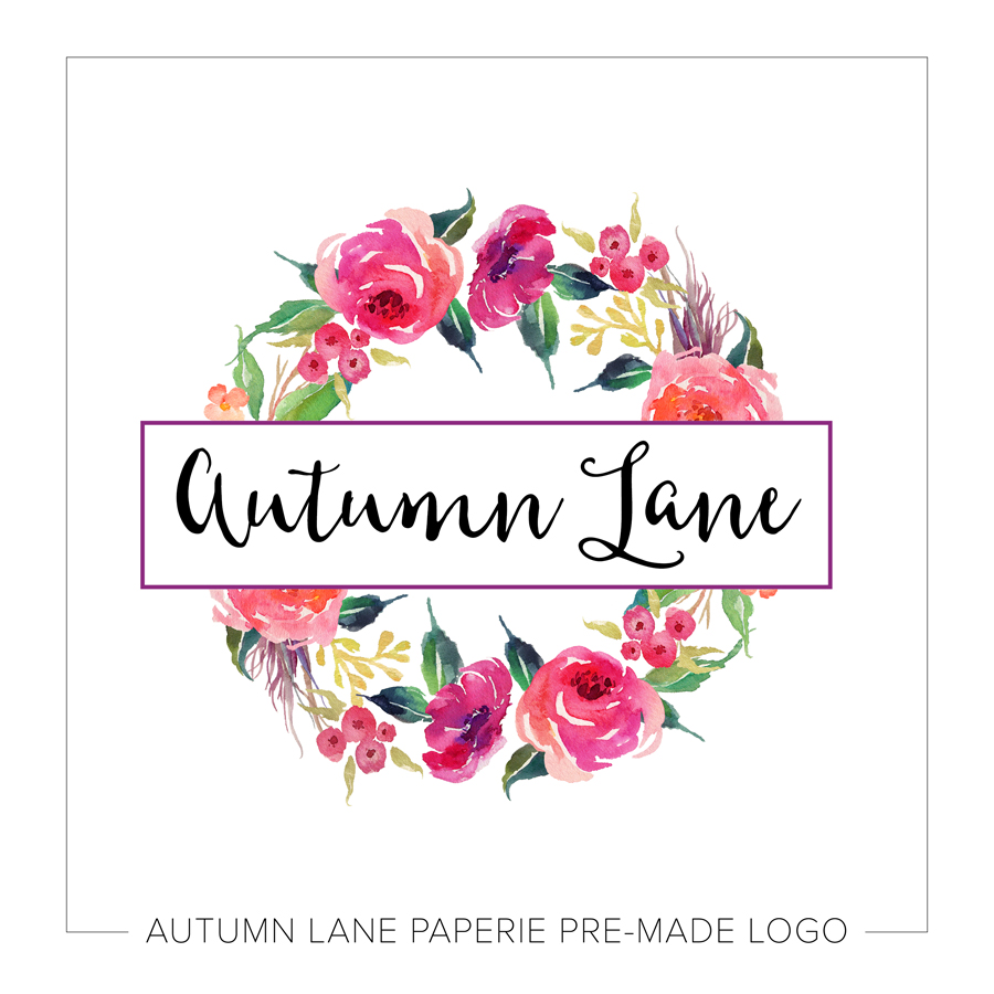 900x900 Watercolor Floral Wreath Logo