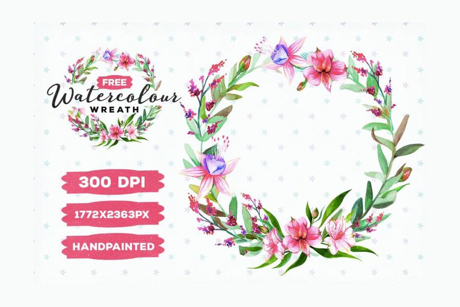 900x600 Free Watercolor Floral Wreath Free Design Resources