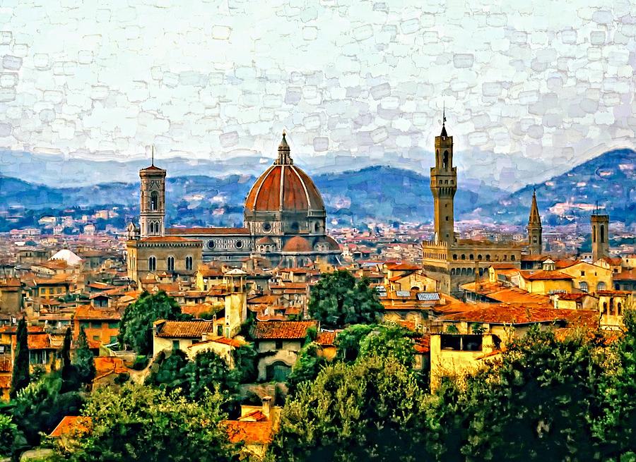 900x655 Florence Watercolor Photograph By Steve Harrington