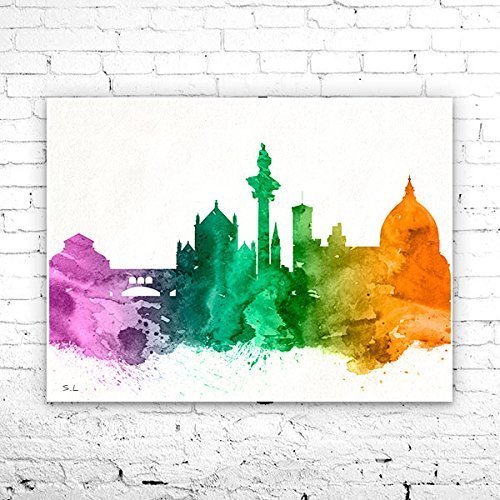 500x500 Florence 2 City Skyline, Art Print, Florence Poster