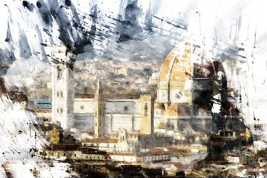 900x600 Watercolor Florence Digital Art By Andrea Barbieri