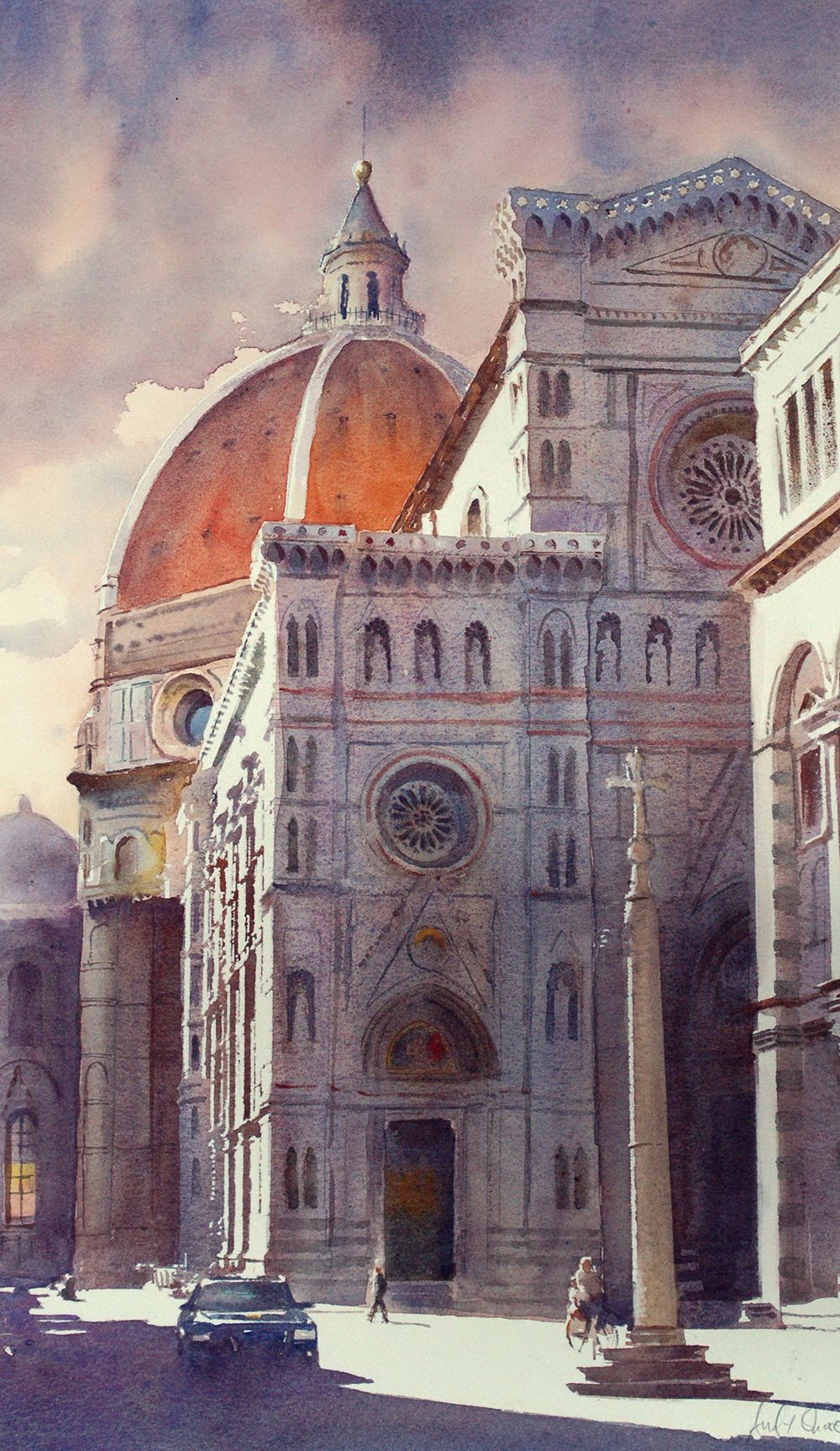 1000x1727 Andy Shore Watercolor Florence Duomo Watercolor