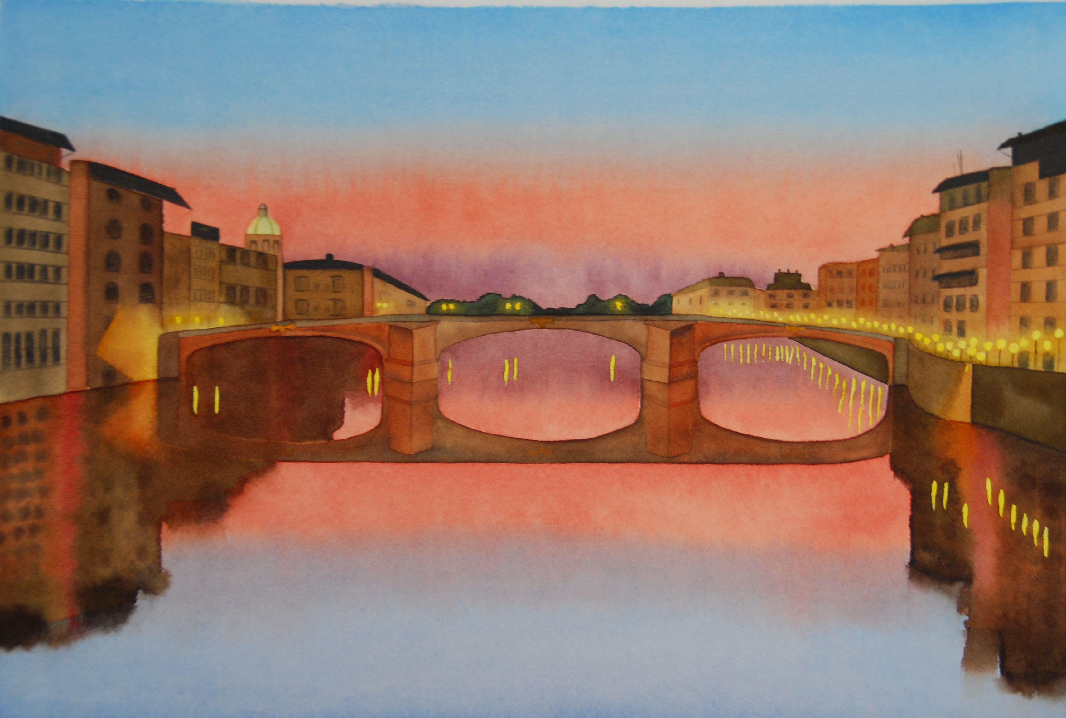 3419x2302 Carolyn Judge Artwork Ponte Vecchio Bridge, Florence Original
