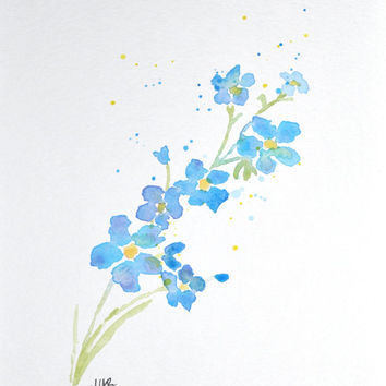354x354 Watercolor Forget Me Not Flower Painting From Mabartstudio