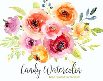 340x270 Watercolor Flowers Etsy