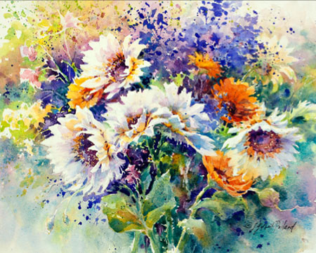 450x361 Painting Flowers With Watercolors, Still Life Paintings, How To