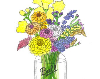 340x270 Watercolor Bouquet Etsy