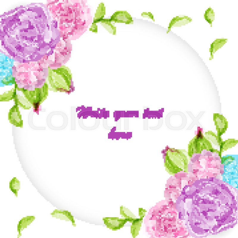 800x800 Vintage Wedding Watercolor Flower Frame Border. Spring Summer Bud