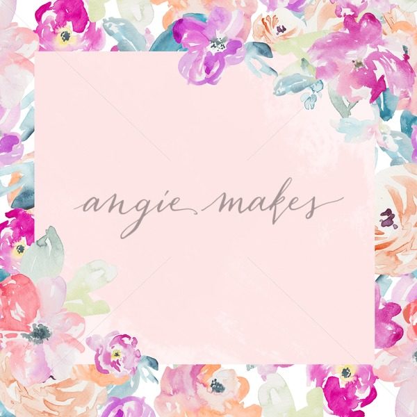 600x600 Cute Purple And Orange Watercolor Flower Frame Background