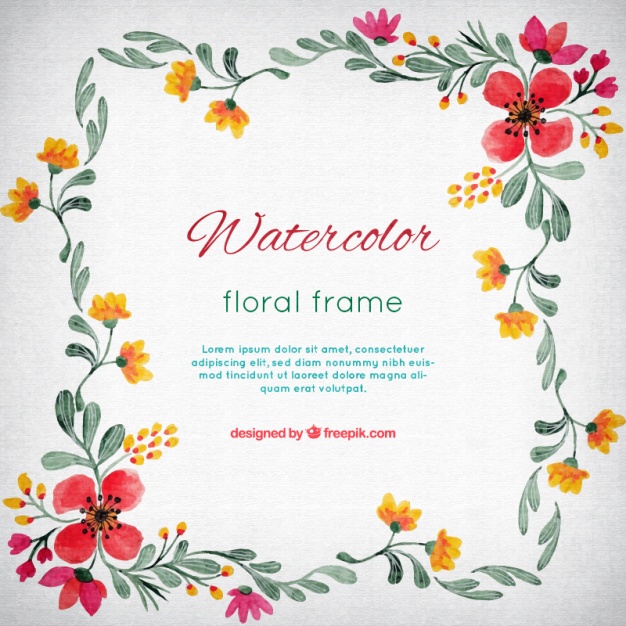 626x626 Watercolor Flower Frame Vector Free Download