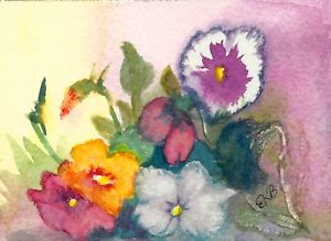 300x219 Aceo Miniature Original Watercolor Art Card By Eileen Flowers