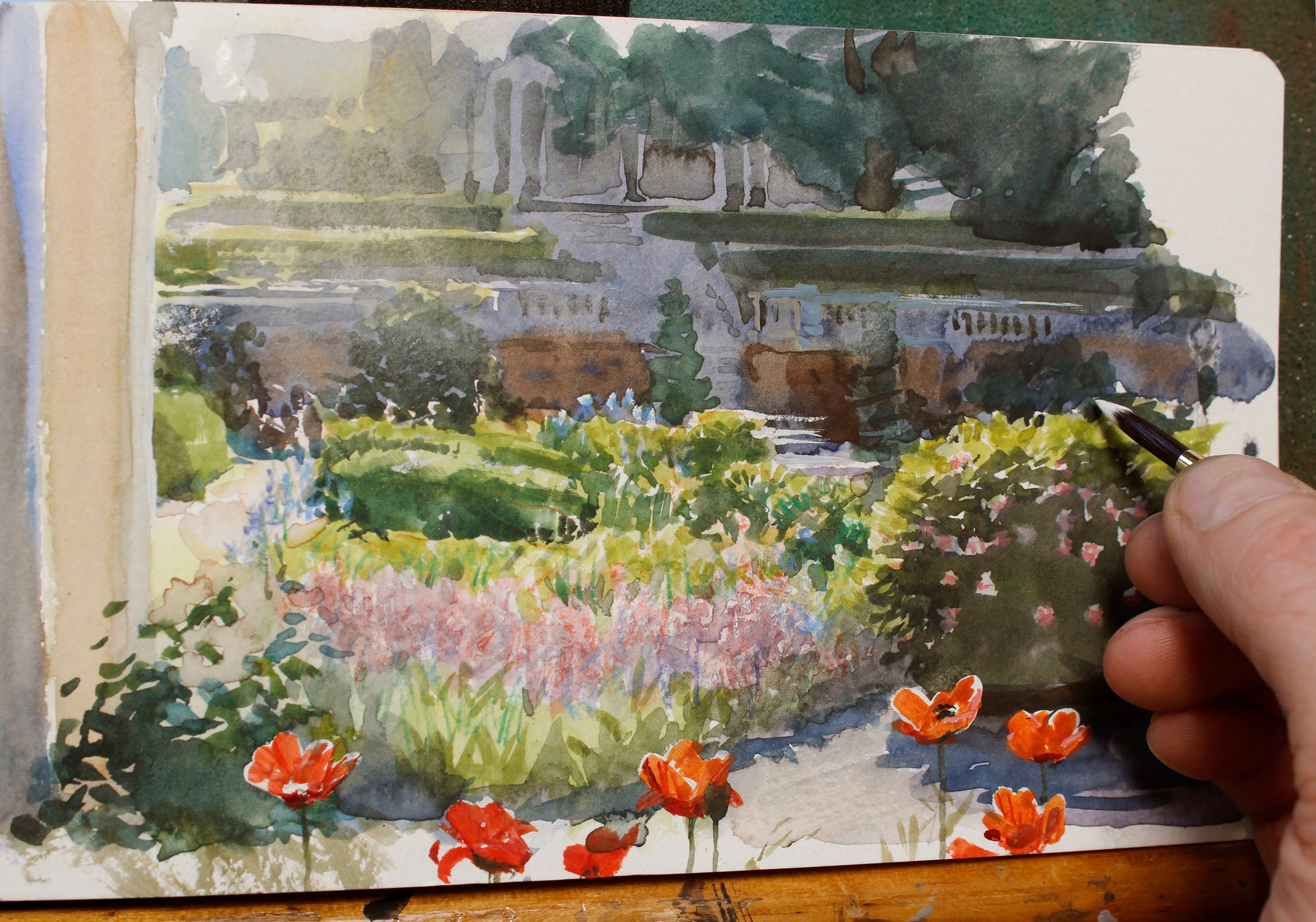 2200x1541 Painting A Flower Garden In Watercolor