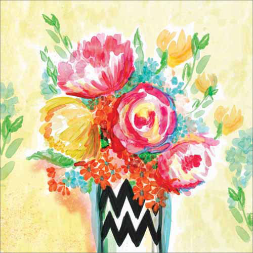 500x500 Watercolor Cute Whimsical Flower Vase Floral Contemporary Modern