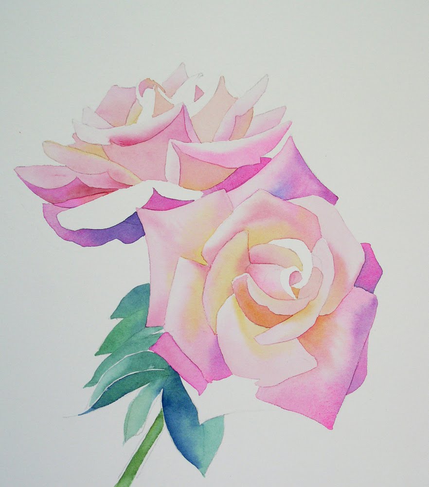 882x1000 Watercolor Rose Painting Tutorial Step By Step