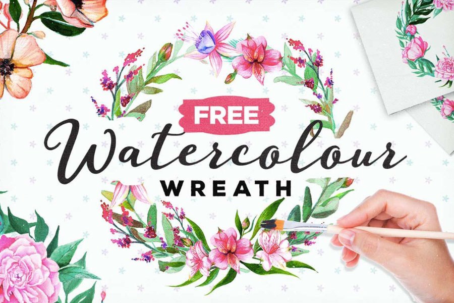 900x600 Free Watercolor Floral Wreath Free Design Resources
