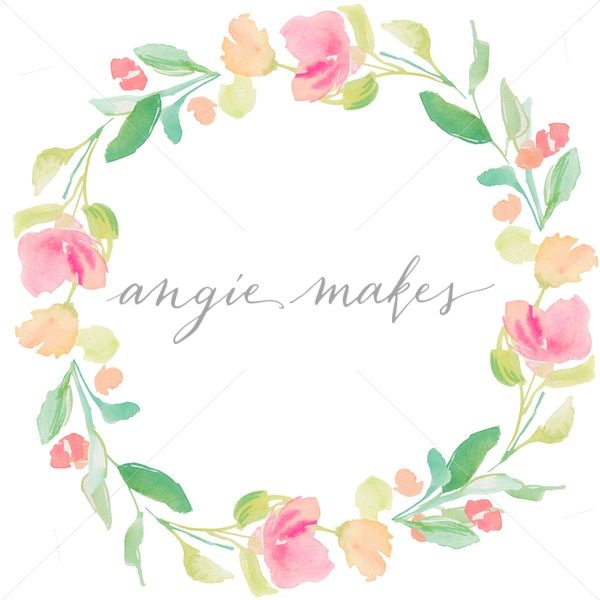 600x600 Round Watercolor Flower Wreath With Pink And Green Leaves
