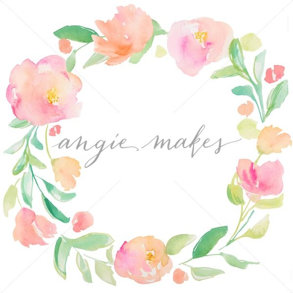 600x600 A Cute, Download Able Painted Flower Wreath Background
