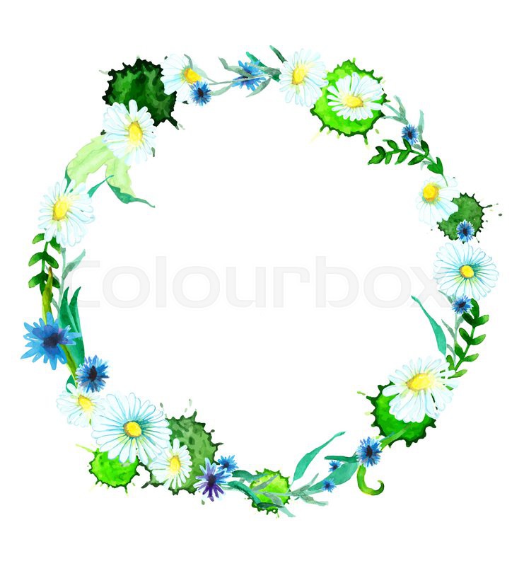 741x800 Watercolor Flower Wreath Background For Beautiful Design