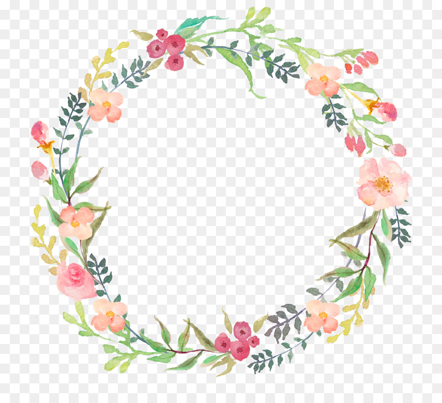 900x820 Watercolour Flowers Wreath Clip Art