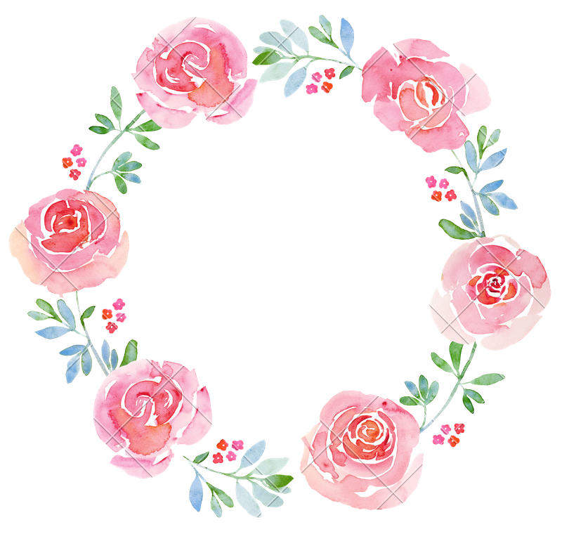 800x760 Beautiful Flower Watercolor Wreath