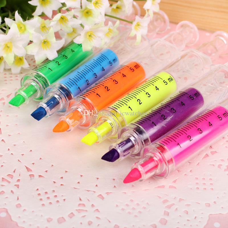 800x800 Cute Kawaii Fluorescent Syringe Watercolor Pens Highlighters