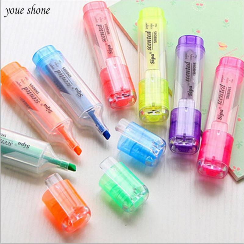 800x800 Kwaii Color Fluorescent Highlighter Pen Stationery Watercolor
