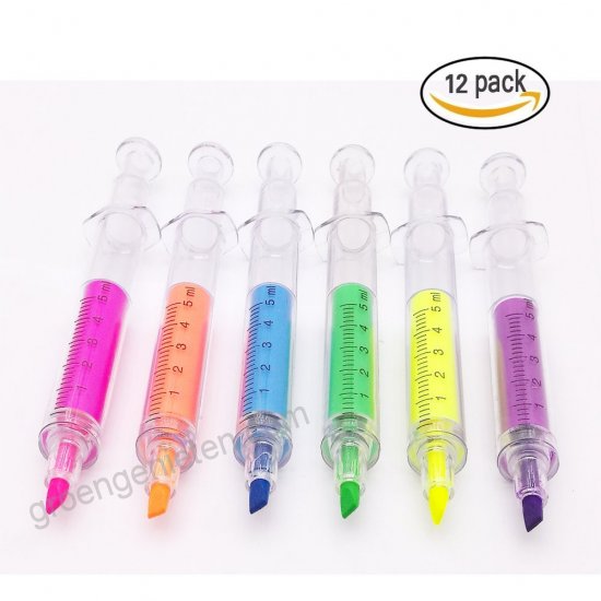 550x550 Jialeey Set Of 12 Pcs Creative Lovely Syringe Highlighter Needle