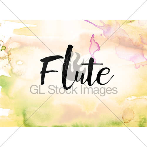 500x500 Flute Concept Watercolor And Ink Painting Gl Stock Images