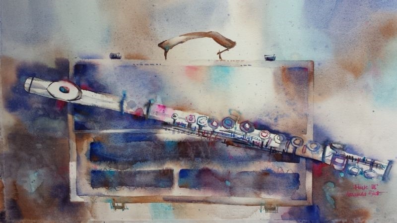 800x450 Flute Iii By Amanda Brett, Watercolour Artist