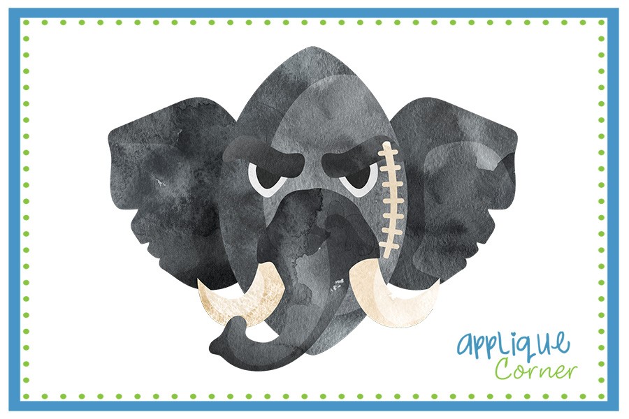 900x600 Applique Corner Elephant Football