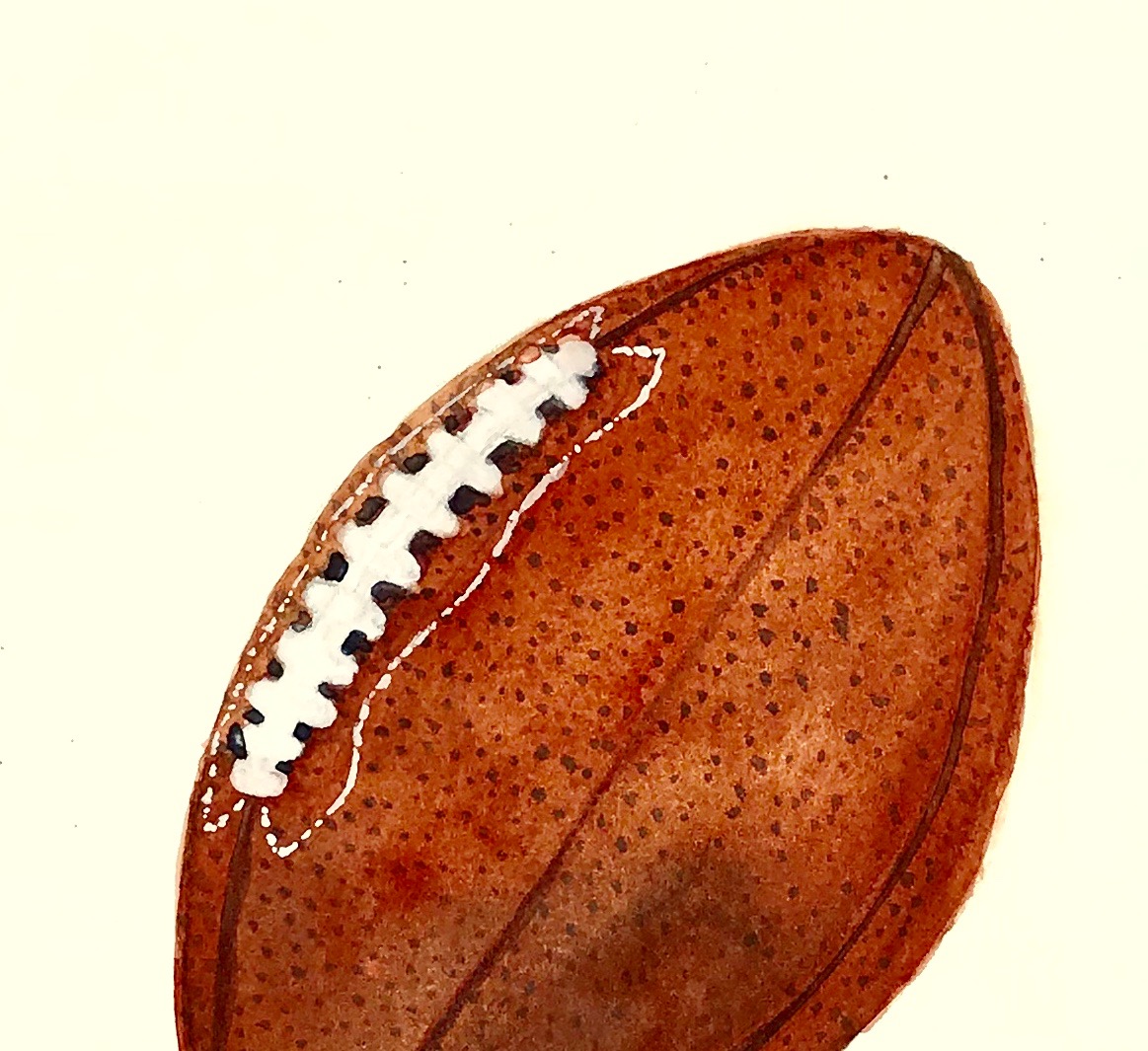 1163x1065 Paint American Football Ball In Watercolor Tutorial