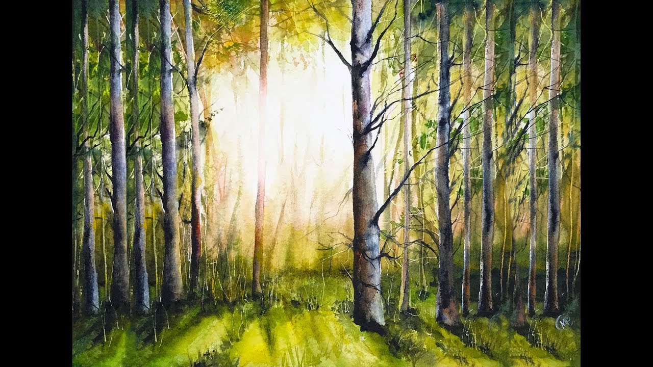 1280x720 Forest Painting Watercolor Tutorial