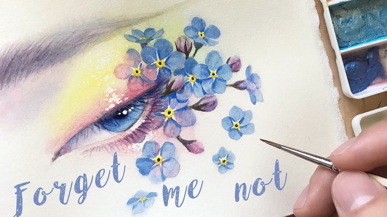 1280x720 A Look Of Forget Me Not Watercolor Bao Pham