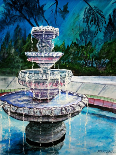 383x512 Water Fountain Painting Watercolor Paintings And Art Prints