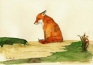 300x211 Watercolor Fox Paintings Fine Art America