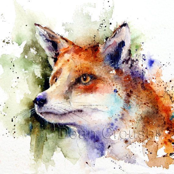 570x570 Watercolor Fox Paintings Watercolor Painting Tattoo Designs