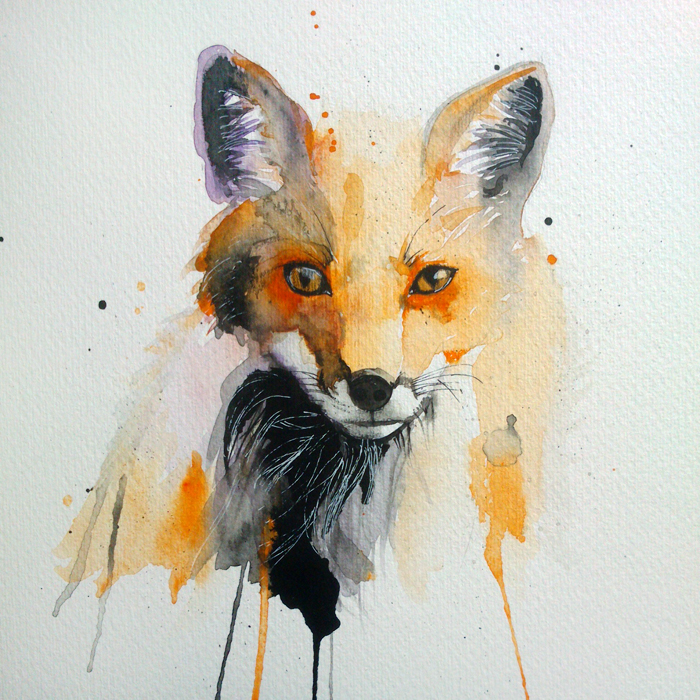 700x700 Fox Watercolor By Excentric