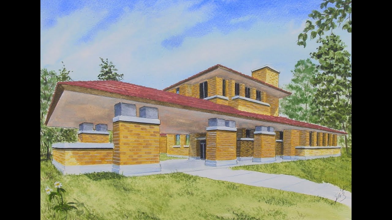 1280x720 Frank Lloyd Wright Home Watercolor