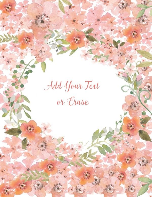 600x776 Free Watercolor Floral Background Customize Online Free