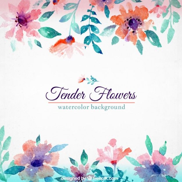 626x626 Watercolor Floral Background Free Vector Freepik In 2018