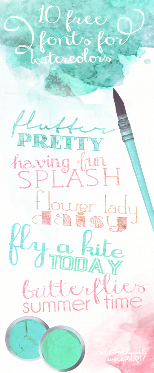497x1200 Watercolor Paint Free Fonts We Lived Happily Ever Afterwe Lived
