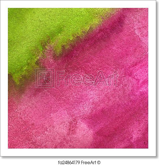 561x581 Free Art Print Of Red And Green Watercolor Background. Green And