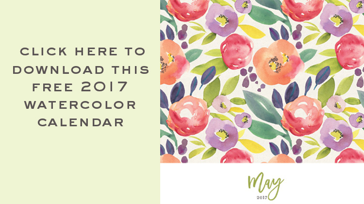 750x420 Free Printable Watercolor Calendar 2017 By Design Corral