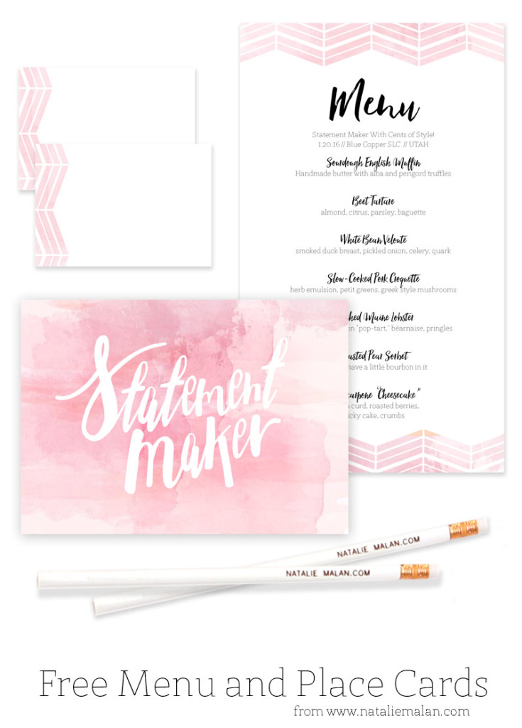 735x1024 Alt Dinner Free Watercolor Menu And Place Cards
