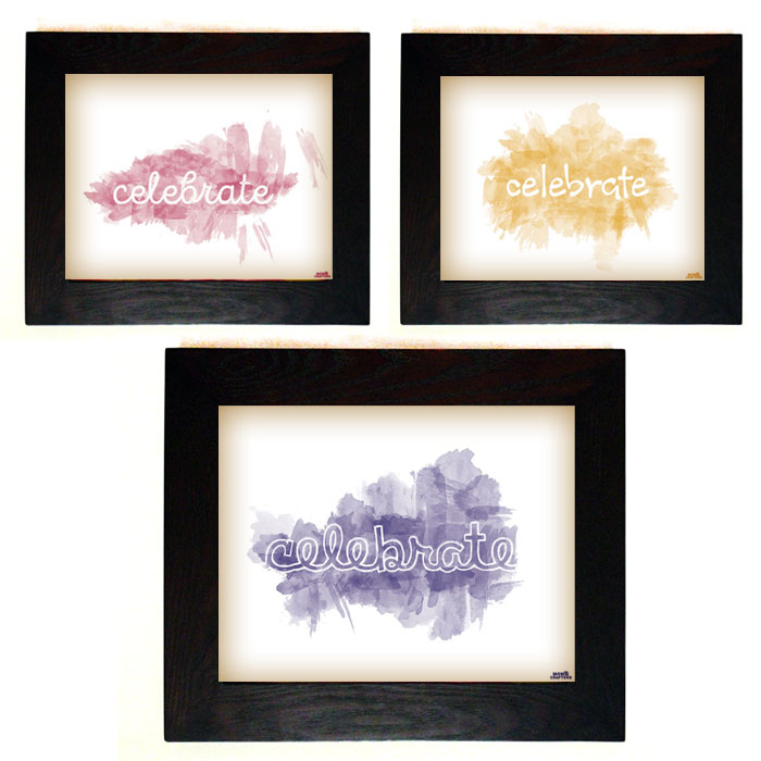 700x700 Free Printable Celebrate Watercolor Art