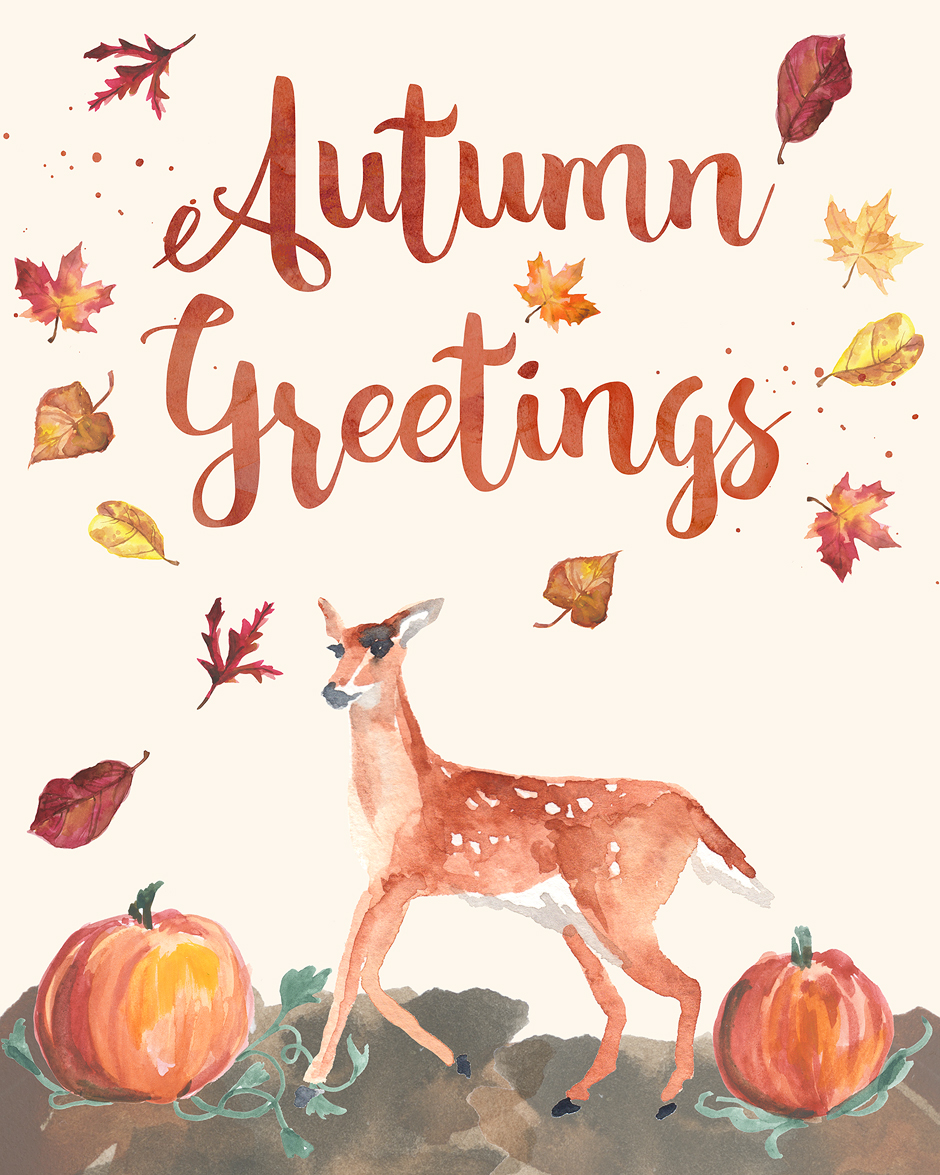 940x1175 Free Printable Watercolor Wall Art Autumn Greetings Live, Love