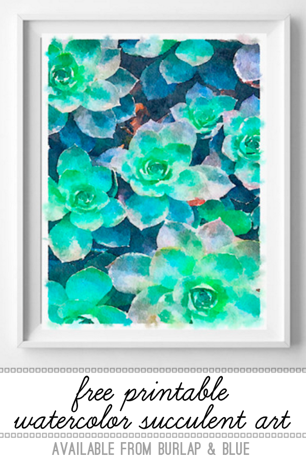 600x900 Succulent Watercolor Art Printable (Printable Decor) Coloring