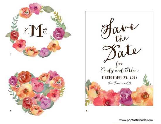 550x424 Diy Wedding Design Resources Watercolor Flowers A Free Printable