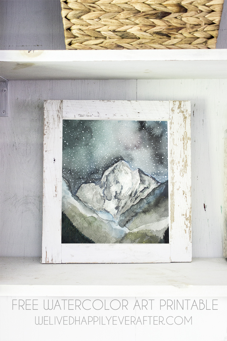 750x1125 Free Mountain Peak Watercolor Painting Printable We Lived